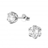 Cercei din argint model solitaire cu zirconii 6 mm DiAmanti DIA17272